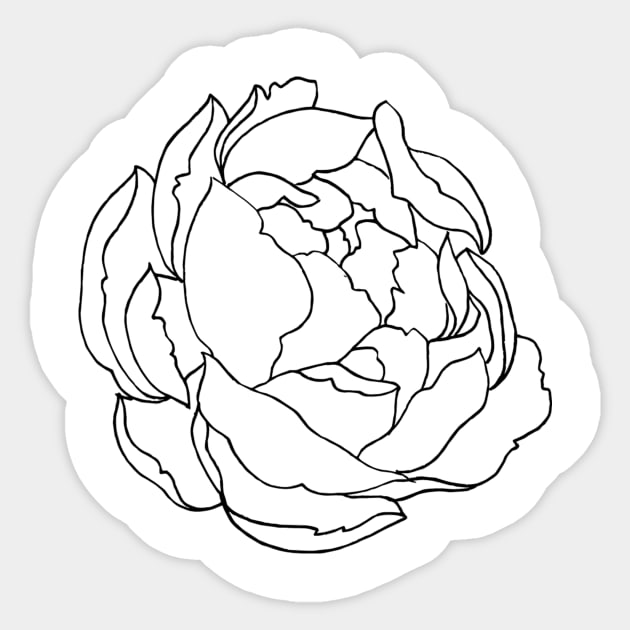 Peony Sticker by themintgardener